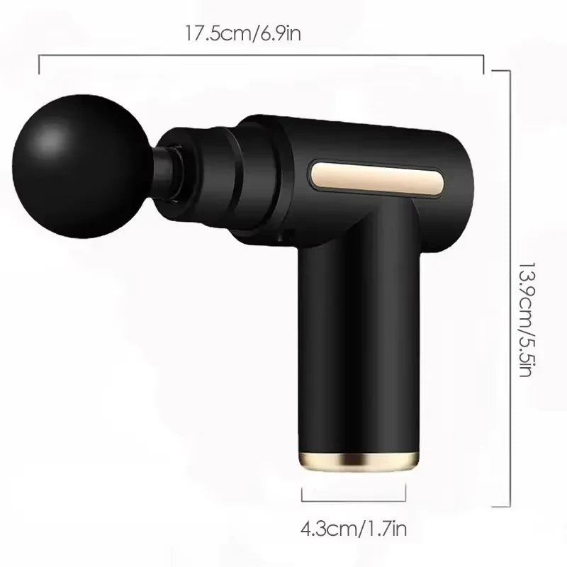 Black 4-Speed Mini Fascia Gun – Portable Deep Tissue Massager for Muscle Relaxation Recovery & Pain Relief Quiet