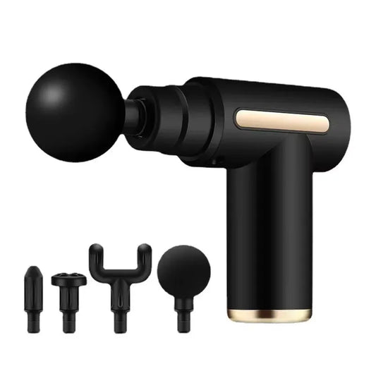 Black 4-Speed Mini Fascia Gun – Portable Deep Tissue Massager for Muscle Relaxation Recovery & Pain Relief Quiet