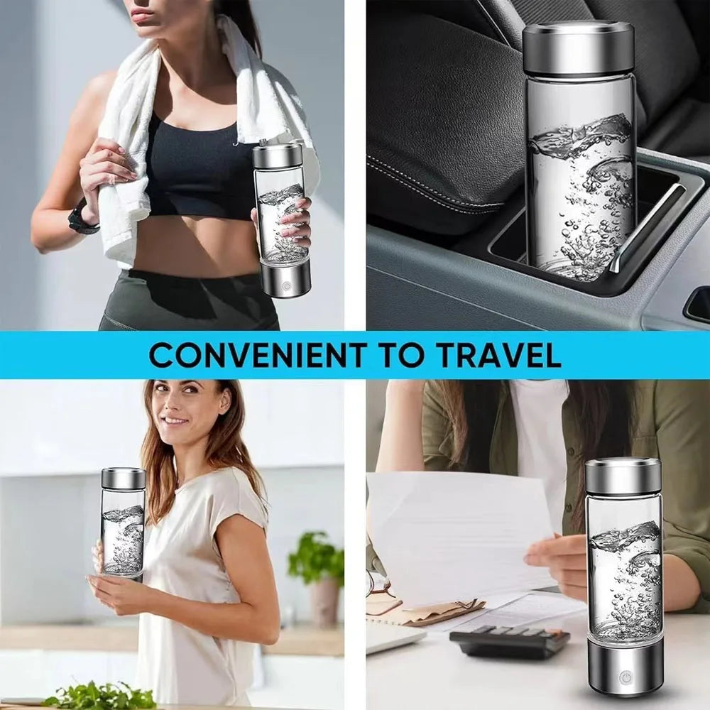420Ml Hydrogen-Rich Water Cup Electric Hydrogen Rich Water Generator Bottle Titanium Quality Filter Portable Antioxidant Lonizer